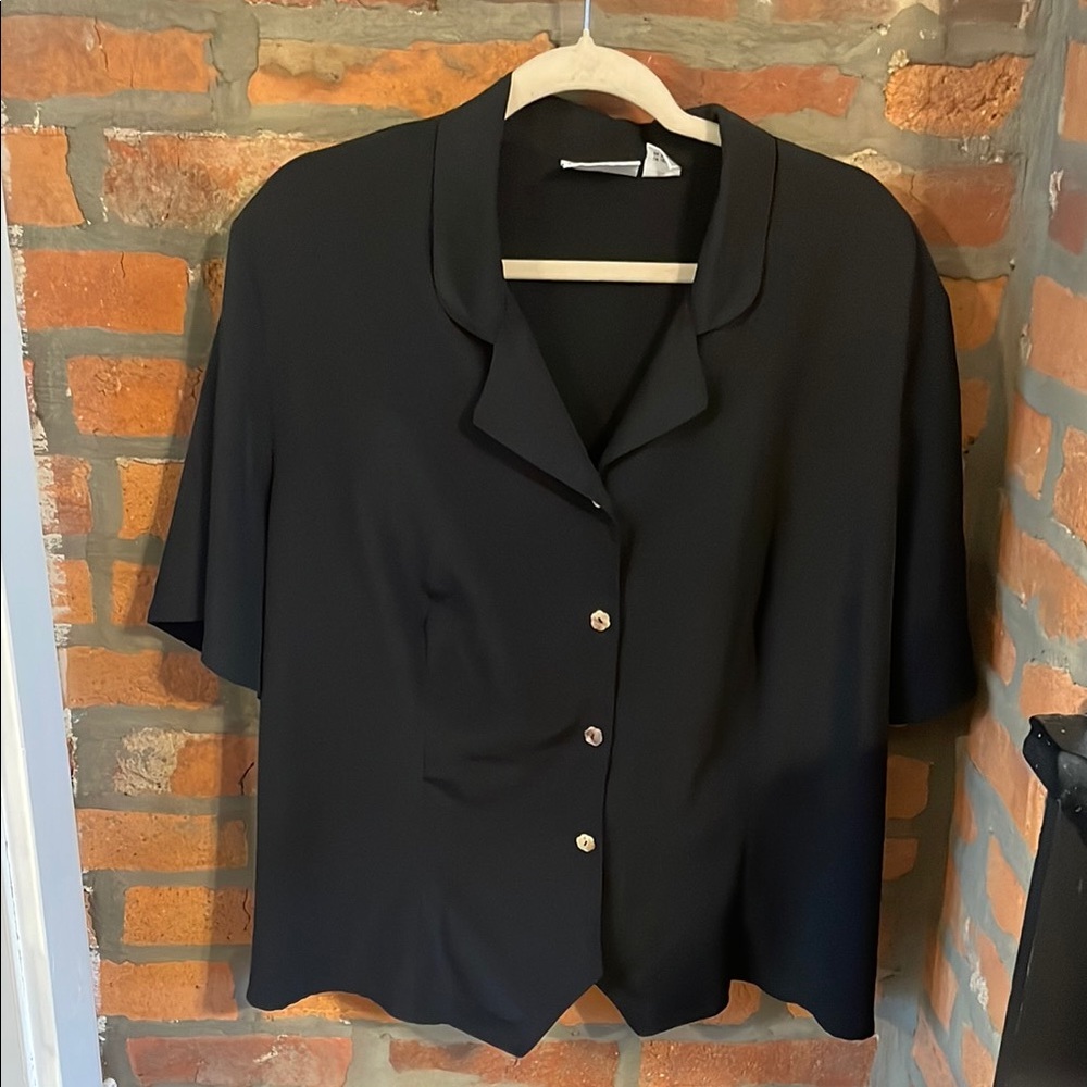 Black Button Up Women's Top